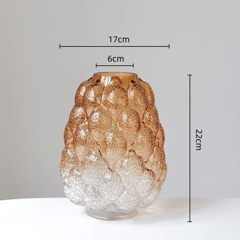 Vase en verre abstrait à motif grainé dégradé, accessoires hydroponiques, terrarium en verre, access