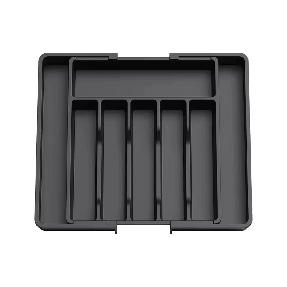 1 pièce Organisateur de couverts et ustensiles de cuisine réglable et amélioré pour comptoir, en pla