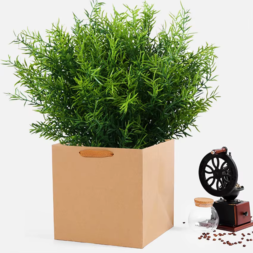 7 fourchettes fleurs artificielles en plastique herbe mariage maison jardin Vase pour décoration bri