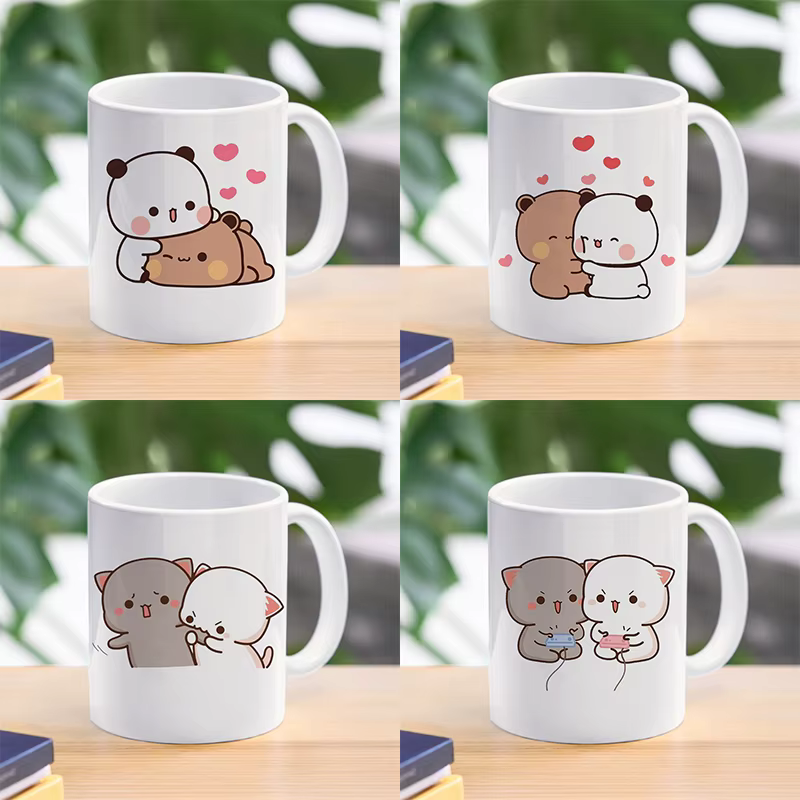 Panda Bear Bubu Dudu café lait tasse moka chat Panda ours Couple tasse de noël Kawaii tasses tasses 