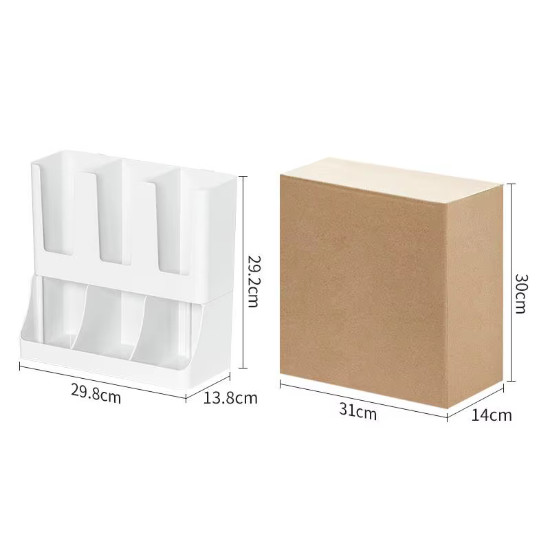 Organisateur vertical à 6 compartiments pour condiments et tasses de café, organisateur de tasses et