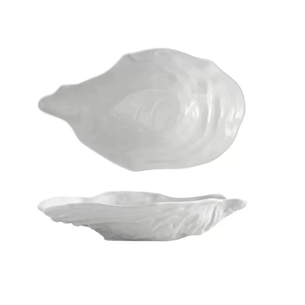 Vaisselle en céramique, assiette à sashimi, forme de coquille d'huître, plat de rangement créatif, m