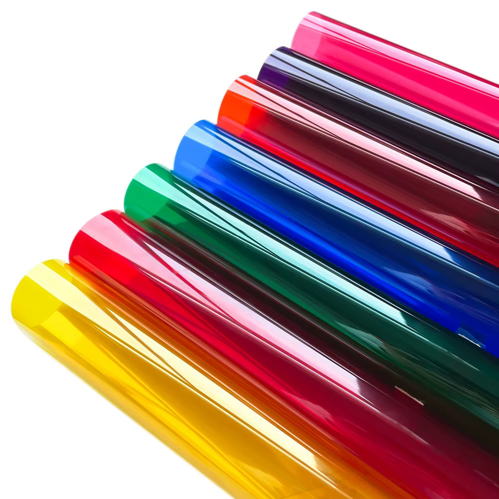 7 pièces Bundle 20 cm x 30 CM Film de fenêtre Transparent couleur teinte solaire auto-adhésif tache 