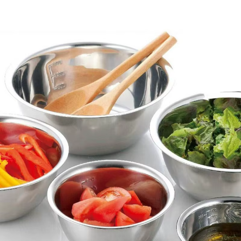 Ensemble de 5 bols en acier inoxydable, coordonnants, pour fouetter, salade, cuisson