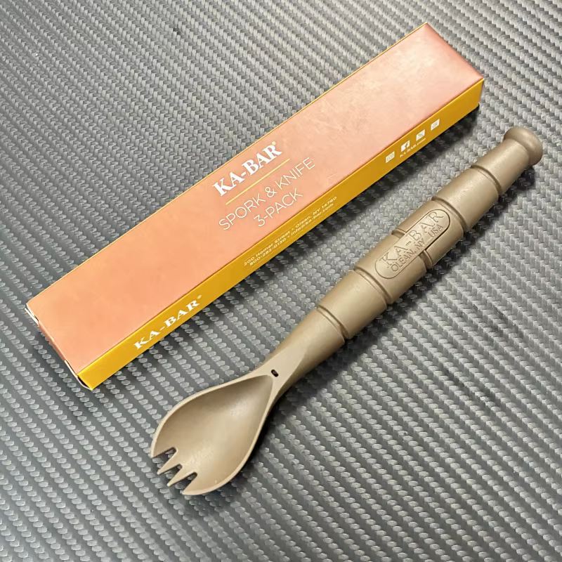 Mini ensemble de couverts tactiques EDC, outil multifonction d'extérieur, fourchette cuillère coutea