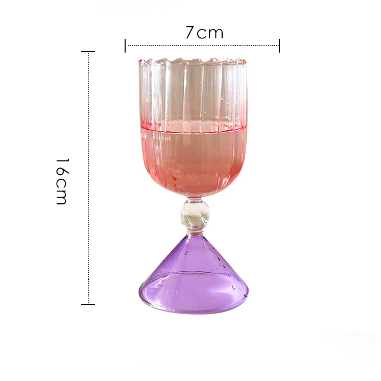 Verre à vin bordeaux coloré en verre borosilicate résistant à la chaleur, verre à cocktail, tasse, v