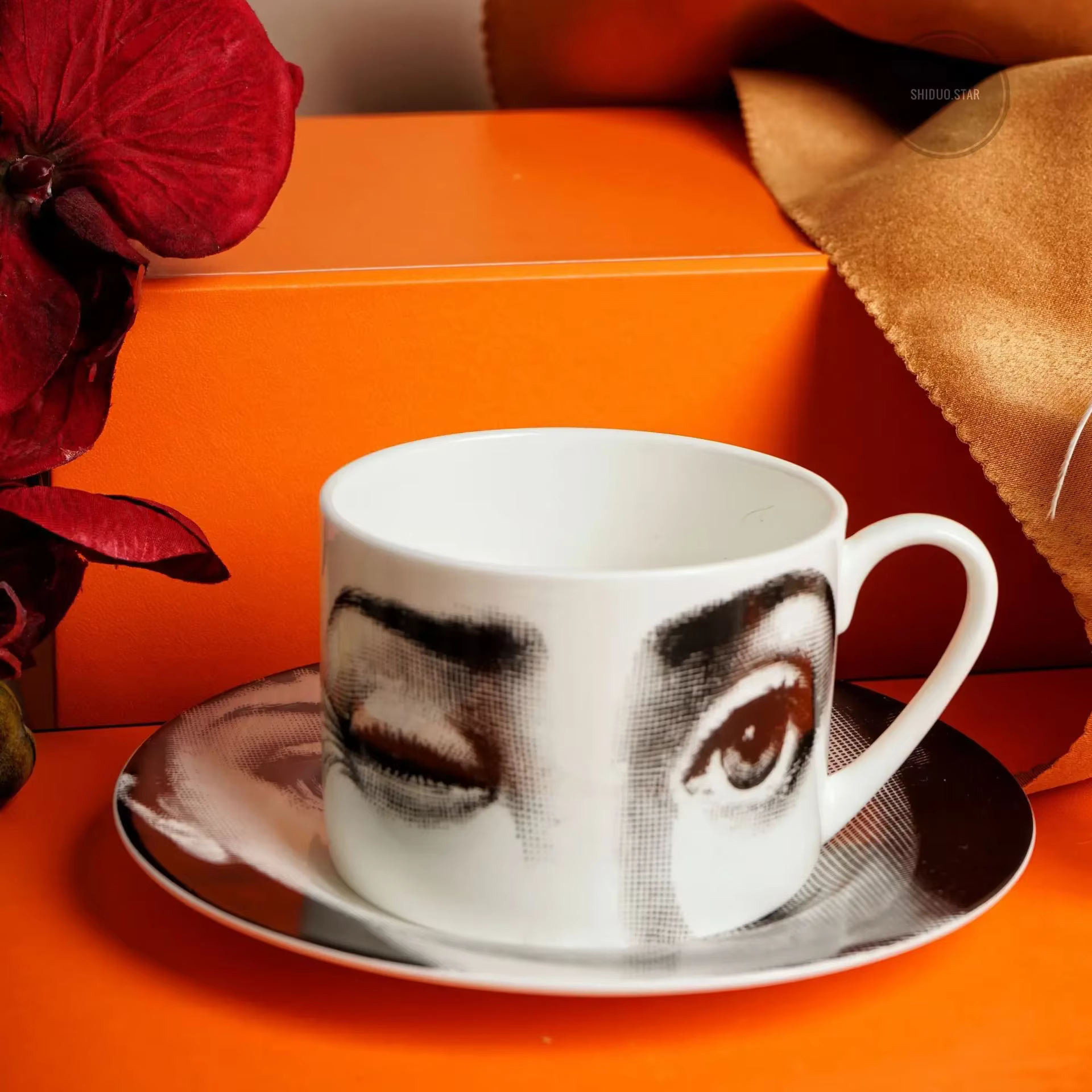Tasses en céramique italienne, ensembles de service à thé Vintage, tasse à café, soucoupe avec assie