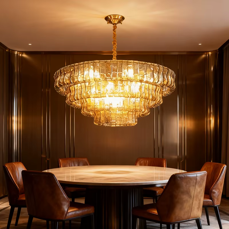 Lustre en cristal vintage français de luxe, plafonnier encastré en verre de Murano moderne pour cham