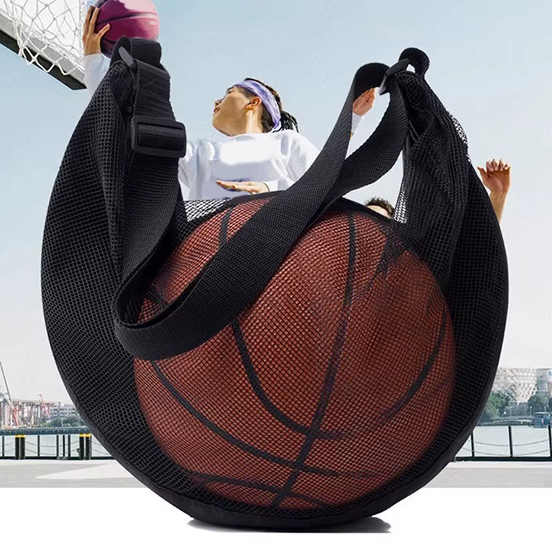Sac de rangement de sport avec fermeture éclair et poche en filet pour un facile transport de balles