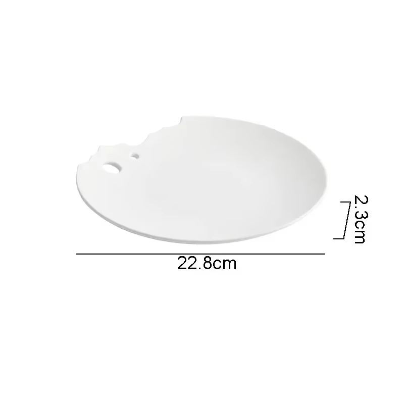 Assiette Peu Profonde Irrégulière en Céramique, Assiette de Petit Déjeuner Créative, Assiette à Dess