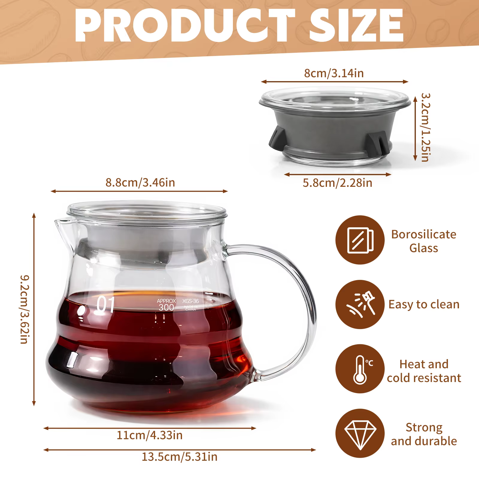 Ensemble de cafetière en verre artisanal avec couvercles, cafetière en forme de nuage avec filtre et