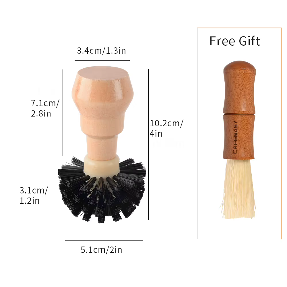 CAFEMASY – brosse de nettoyage ABS pour panier à café, brosse de nettoyage adaptée au panier de 51 à
