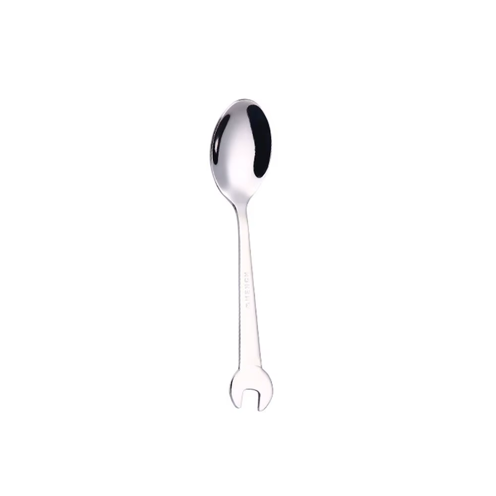 Fourchette à thé en acier inoxydable argenté, bord lisse, cuillère à café, accessoires de cuisine, c
