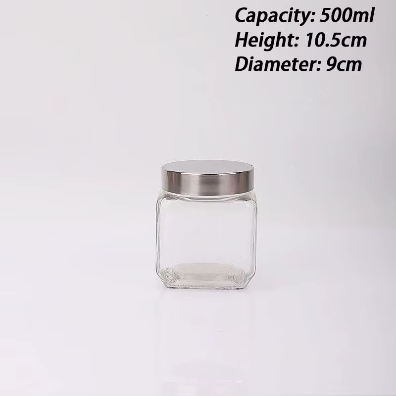 Bocaux en verre avec couvercle en acier inoxydable, essentiels pour le stockage, bocaux en verre car
