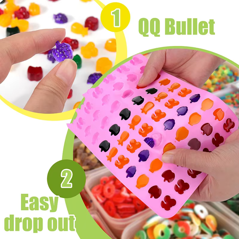 Moules à fruits en silicone sans Bpa, moules à chocolat pour bonbons gélifiés pour enfants, y compri