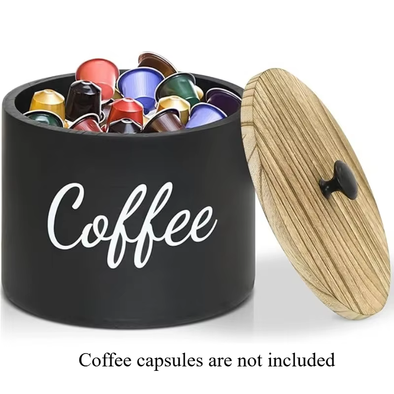 OCOOSO – boîte à dosettes de café en bois avec couvercle, boîte de rangement de Capsules de café, co