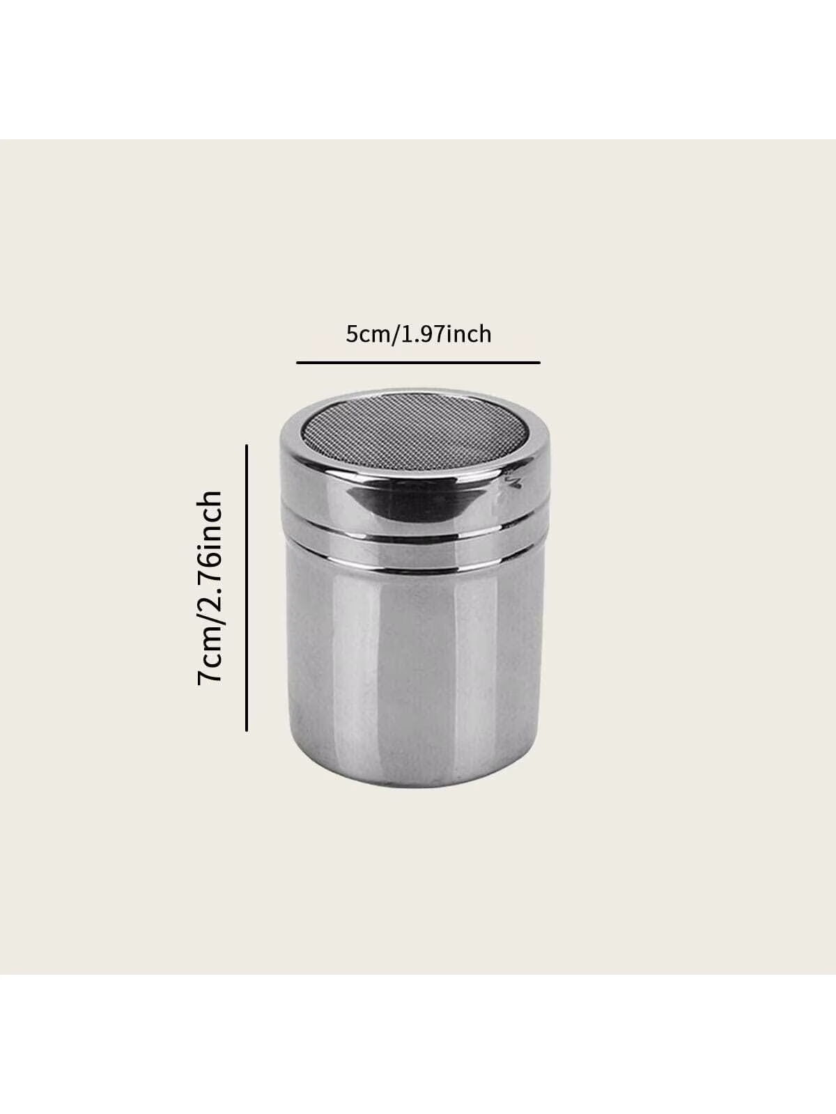 1 pc-argent acier inoxydable maille tube type plumeurs dépoussiérage salière pot à épices sel sucre 