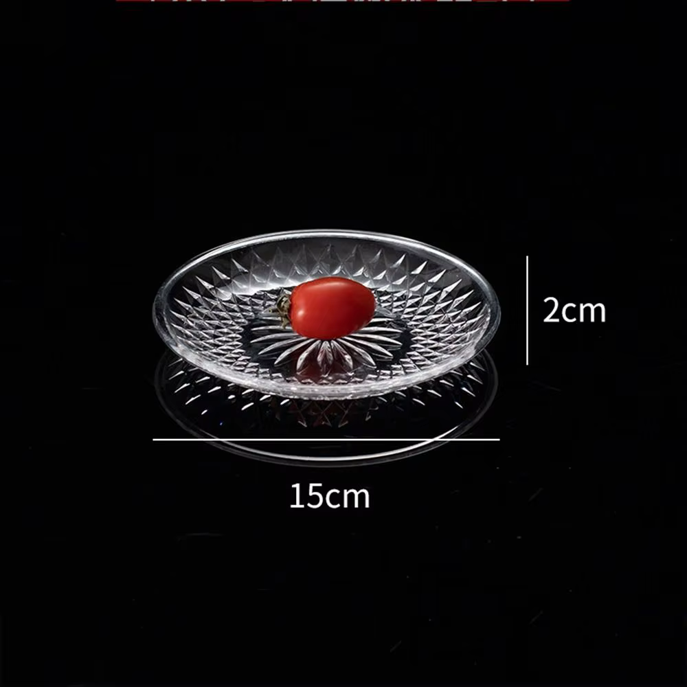 KTV-Assiette à gâteau multicouche en plastique transparent, plat créatif, assiette à fruits double