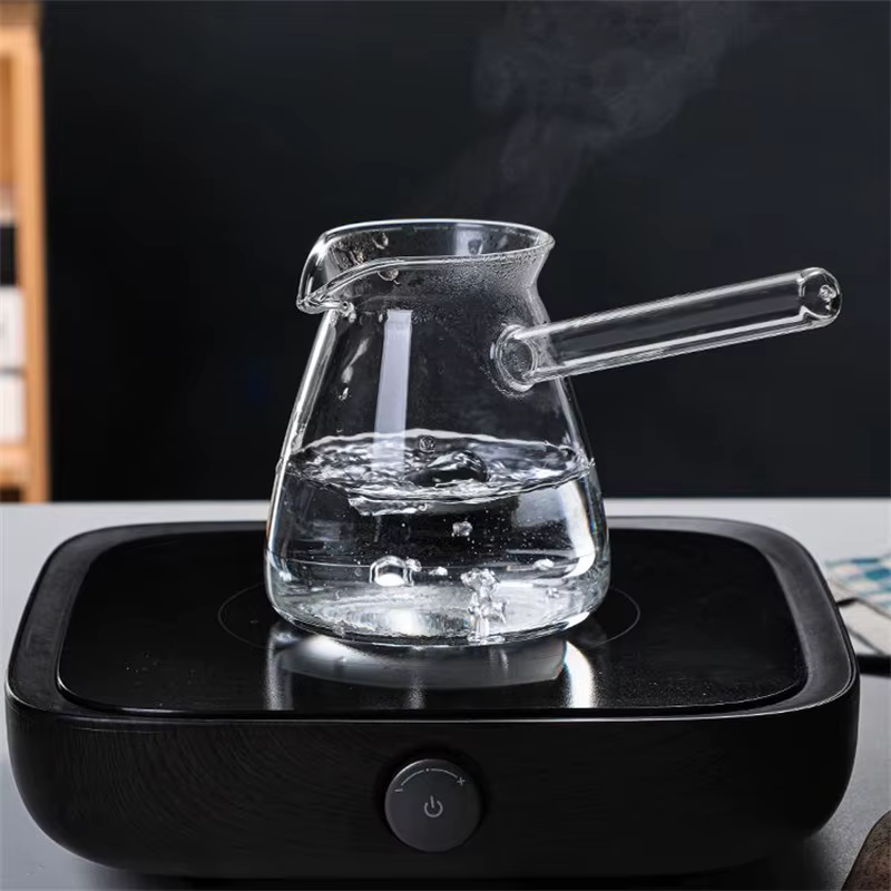 Cafetière en verre résistante à la chaleur, pichet à thé, pichet à beurre, bouilloire, poignée de ch