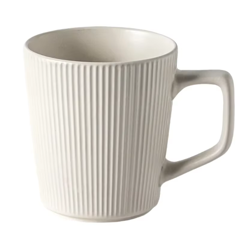 Tasse en céramique gaufrée, tasse à café au lait de Style nordique avec poignée, tasse d'eau pratiqu