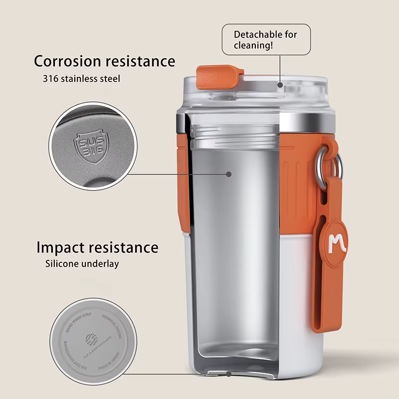 FEIJIAN tasse à café en acier inoxydable tasse à café tasse Thermos tasse de voyage Portable avec co