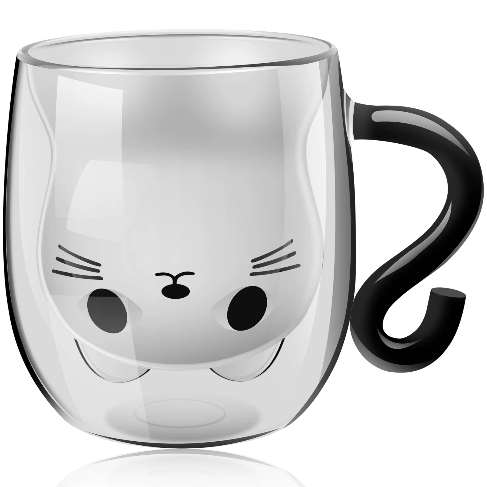 Tasse à café queue de chat tasse à thé tasse d'eau tasse à thé au lait ménage petit déjeuner lait ca