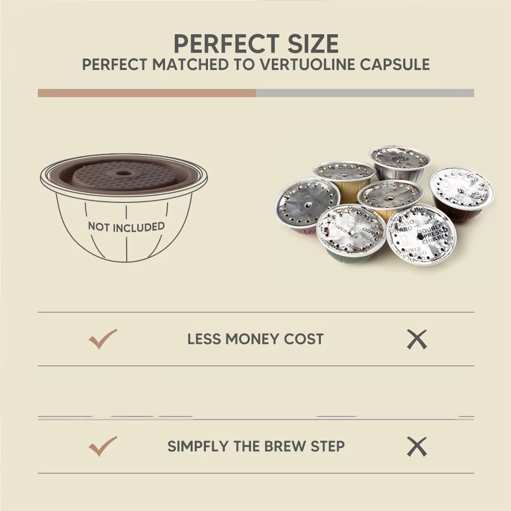 Couvercle réutilisable en silicone de qualité alimentaire pour capsules de café VerAACoffee, adapté 