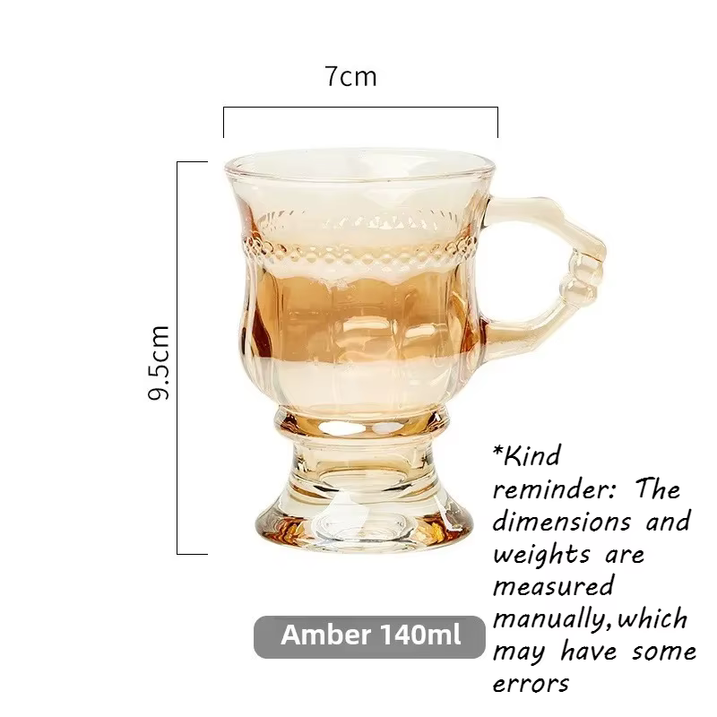 Tasse à café rétro européenne, tasse à thé, tasse à lait, verre à vin avec poignée, tasse à café de 