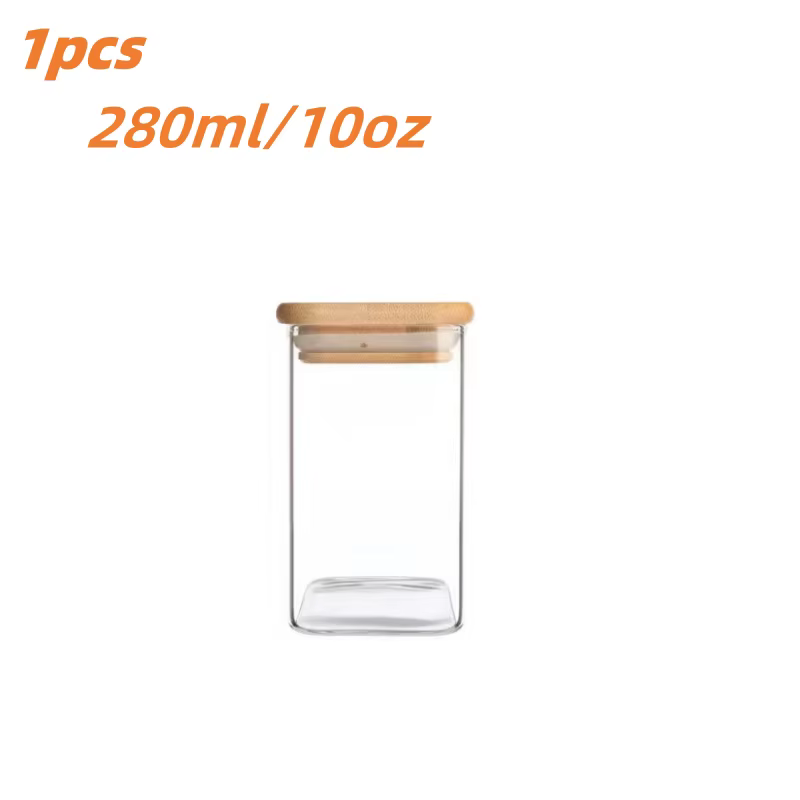 1/2/4/8 pièces, pots en verre de 10oz avec couvercles hermétiques, pots de bonbons, récipients de st