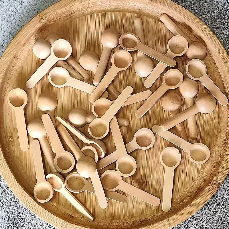 10 mini-cuillères en bois pour la cuisine, le miel, le café, la cuisine, les grains de café, le sel,