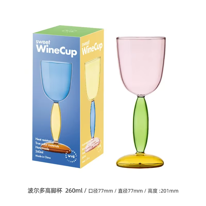 Verre à vin coloré, 1 pièce, verres Bordeaux bordeaux, verres à Cocktail en verre Borosilicate, verr