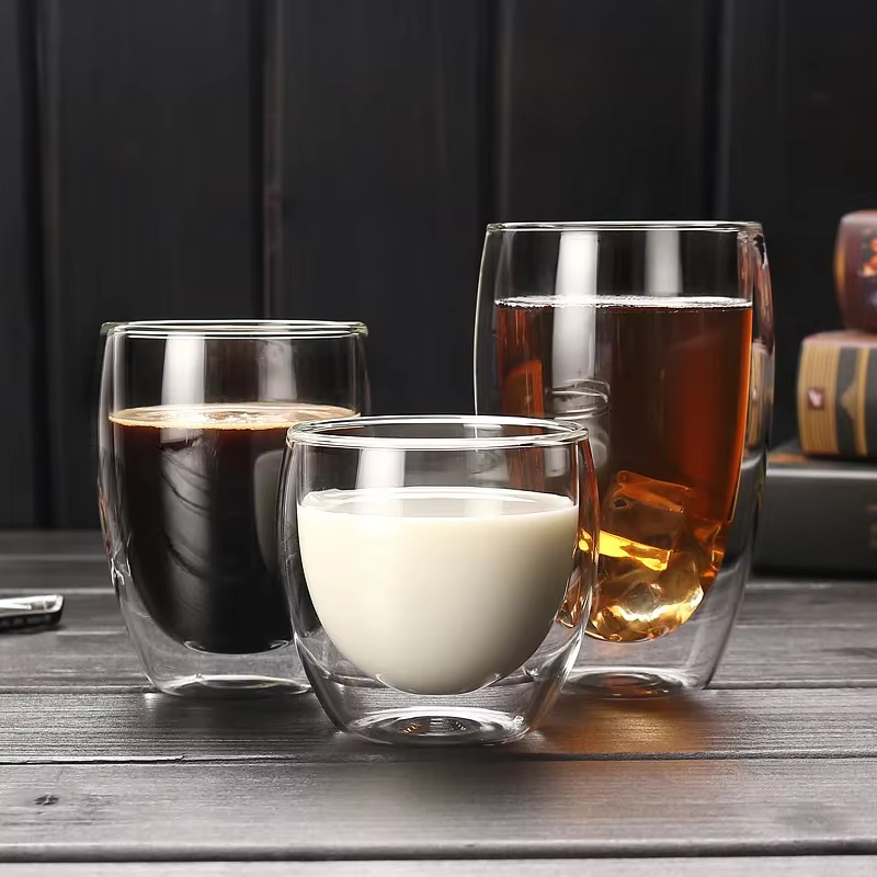 Tasse en verre isolée à Double paroi, 5 tailles, tasses à café expresso transparentes, tasse à bière