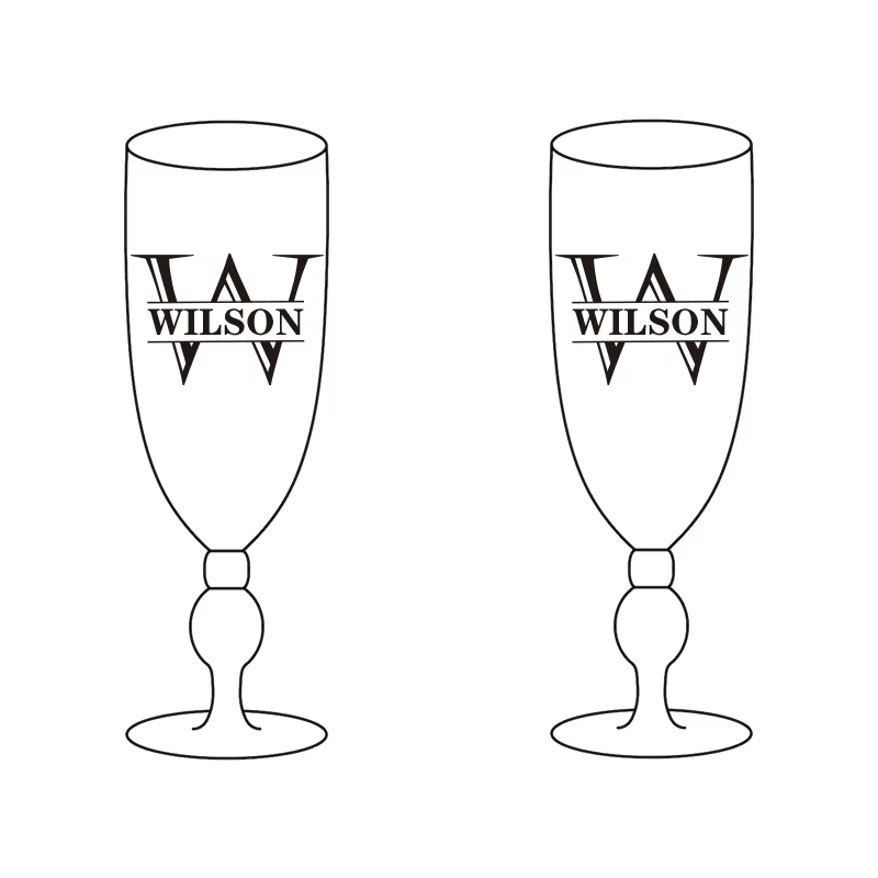 Flûte à Champagne personnalisée pour mariage, gravure Laser personnalisée, tasse de flûte en verre M