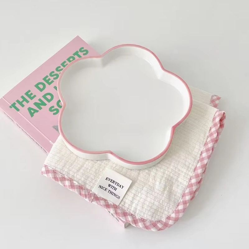 Rainbow Line Plum Blossom Small Plate, 6 amaran 15cm, ATI CE Plate, Flower Shaped Spike Sophia Plate