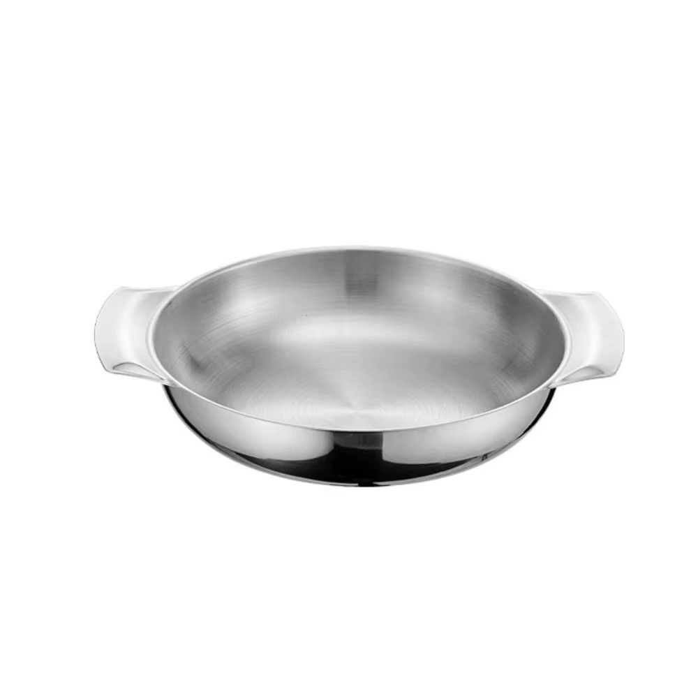 Assiettes à collation en acier inoxydable, Pot de Style coréen, argent/or, joints à Double poignées,