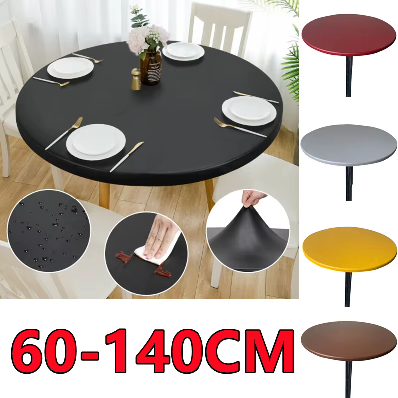Juste de table ronde pour mariage, étui étanche, nappe élastique couvertes, huile verte, décoration 