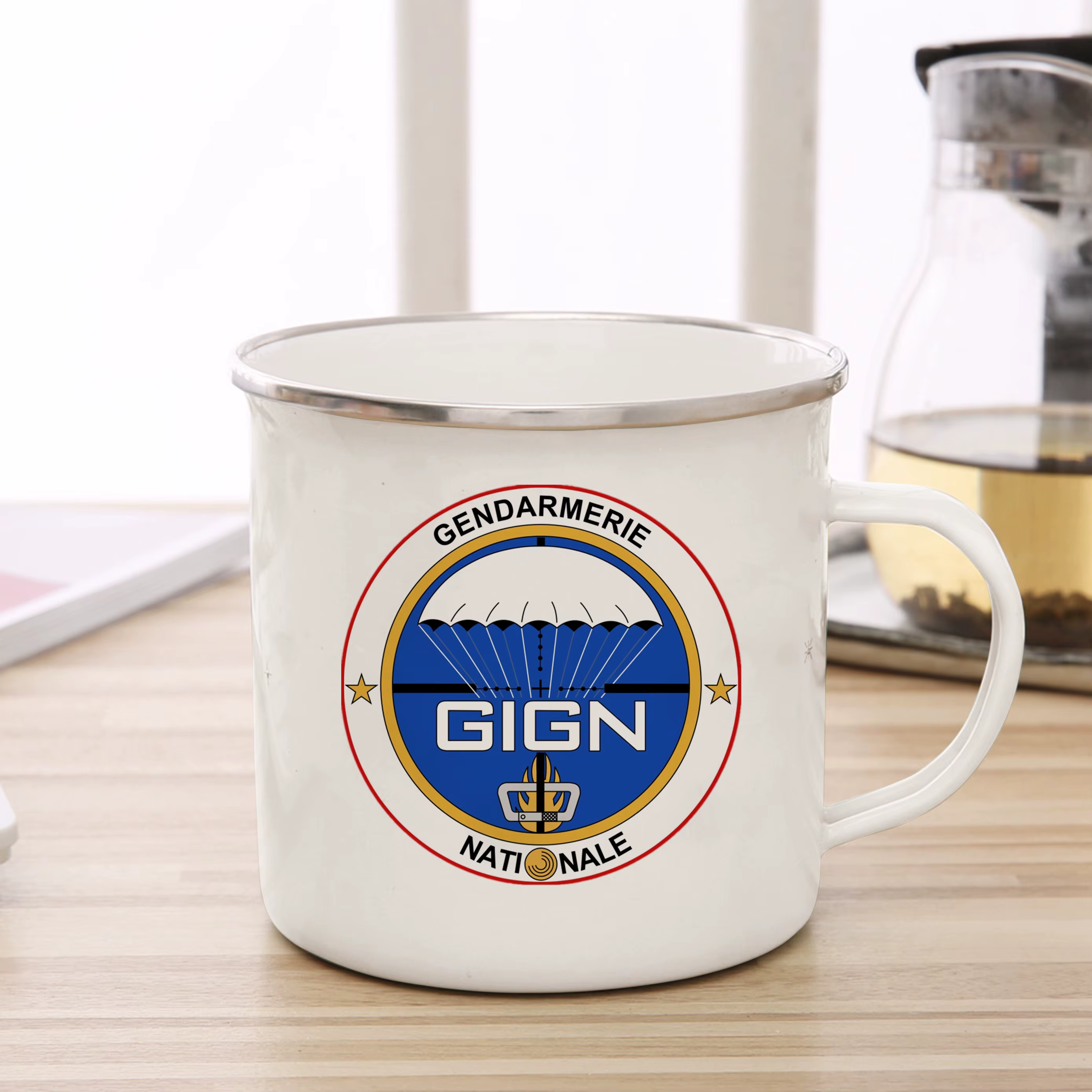 GIGN – tasse à café en céramique émail, Gendarmerie française, 11oz, tasse commémorative en éventail