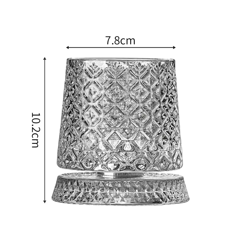 Nouveau Verres à whisky rotatifs verre à whisky avec Base en verre 360 degrés rotation cristal rhum