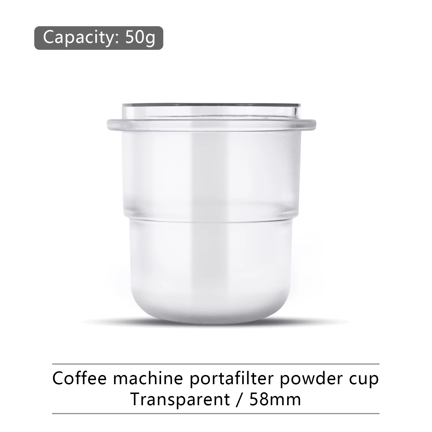Tasse de dosage de café transparente givrée, mug à espresso, tasse de dosage pour porte-filtre de 58