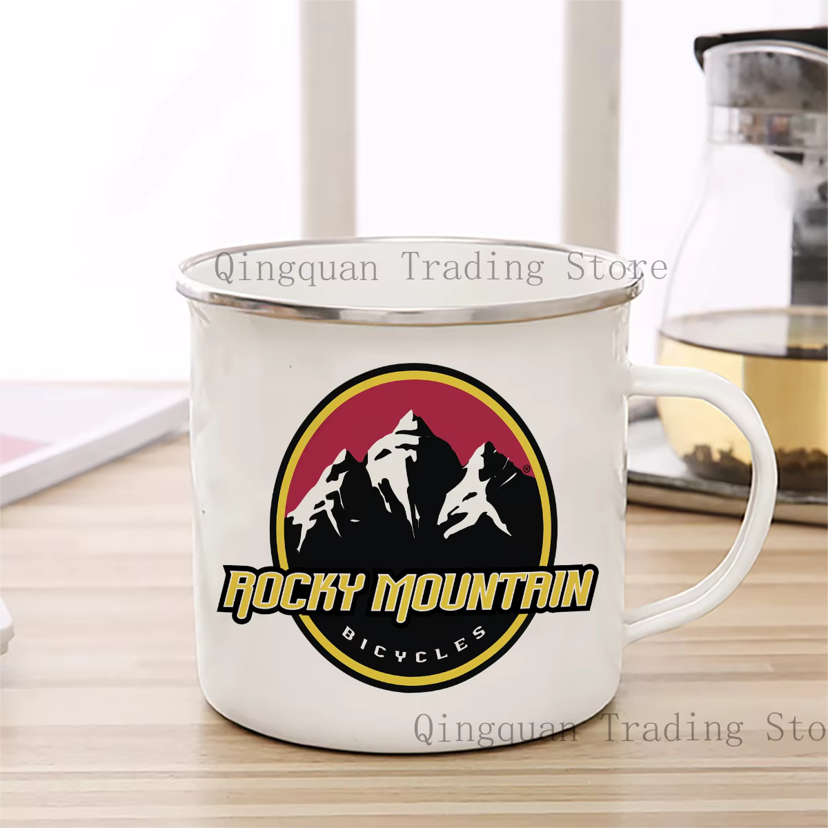Tasse à café émaillée Rocky Mountain, 11oz, en céramique, pour café, thé, cacao, poignée, tasse de b