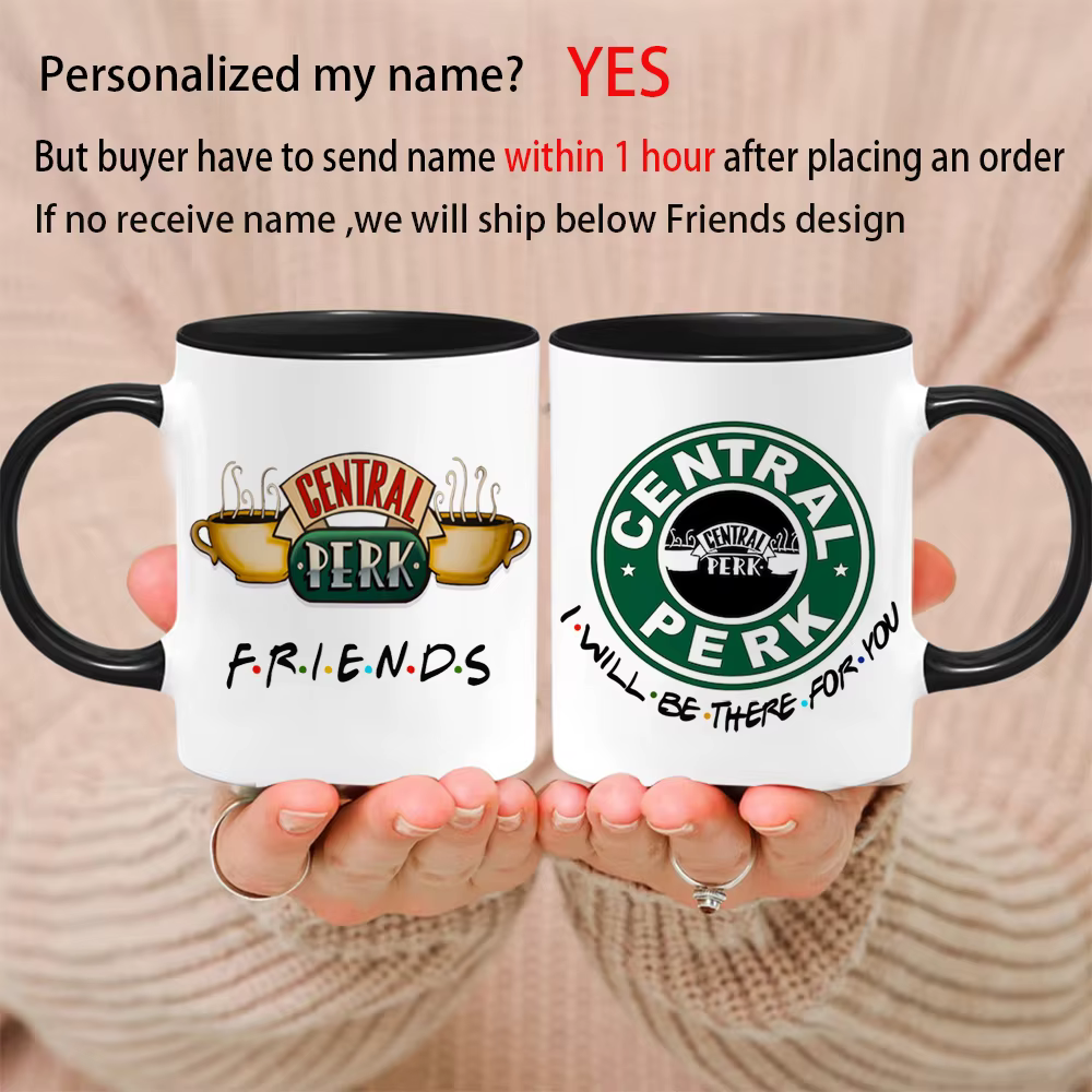 Tasse Central Perk Friends, noms personnalisés, émission de télévision, tasses à café en céramique, 