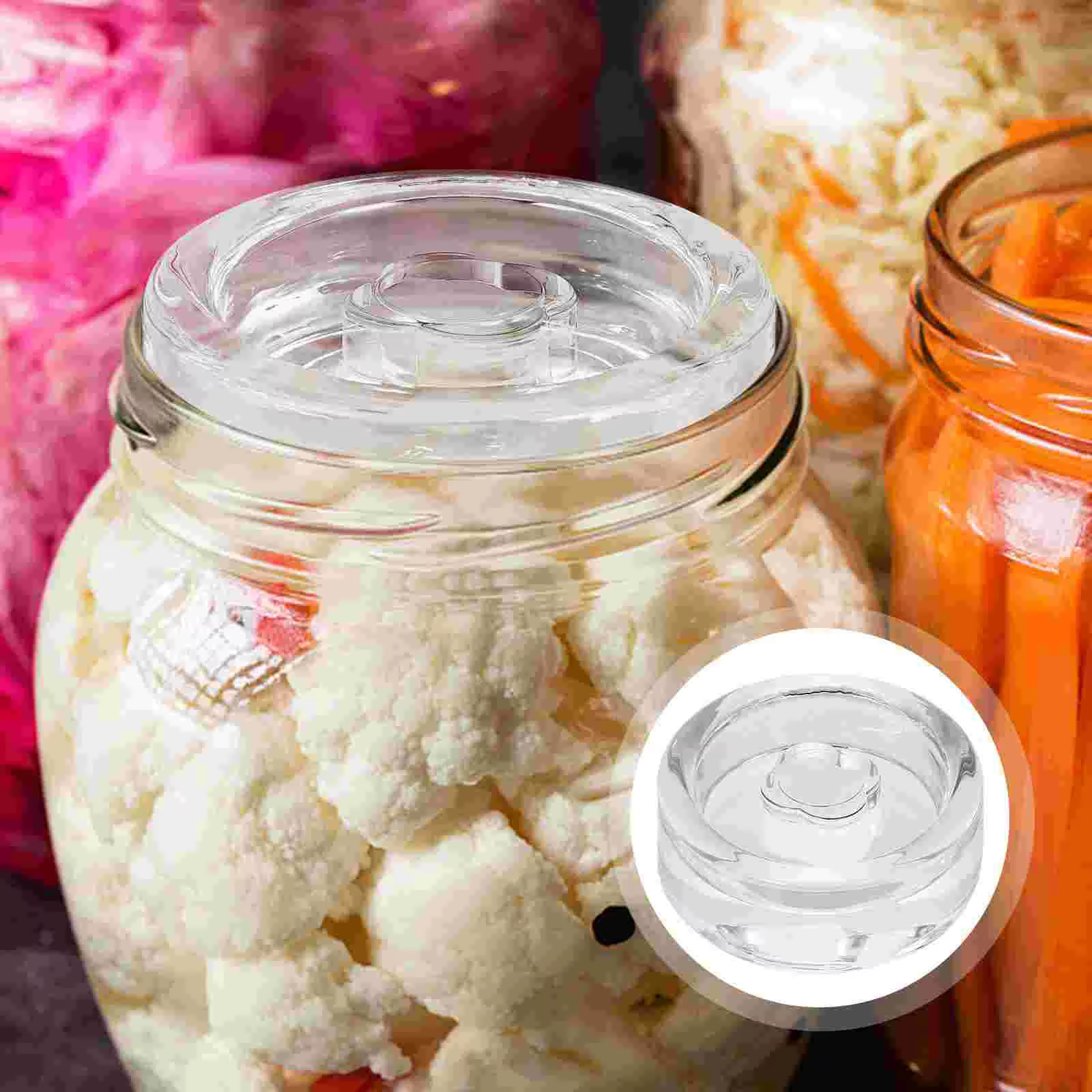 Poids en verre fermenté bocaux à large ouverture couvercles Mason fromage domestique récipient de Fe