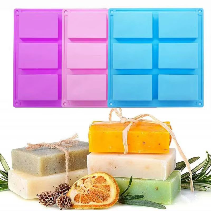 Moules en silicone rectangulaires à 6 grilles, moule à crème glacée, mousse au chocolat bricolage, u