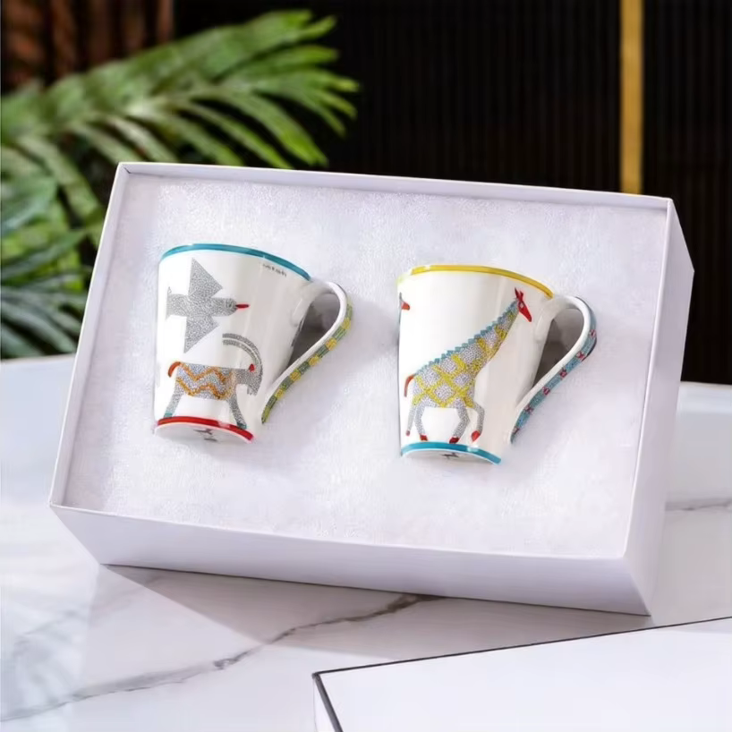 Ensemble de vaisselle pour enfants 4 pièces, assiettes, bols et tasses en céramique européenne, vais
