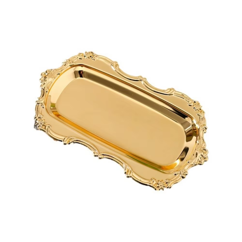 Plateau en relief Vintage de Style européen, assiette à Desserts en or/argent, permettant de gagner 
