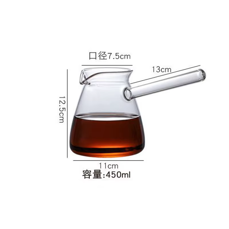 Cafetière en verre résistante à la chaleur, pichet à thé, pichet à beurre, bouilloire, poignée de ch