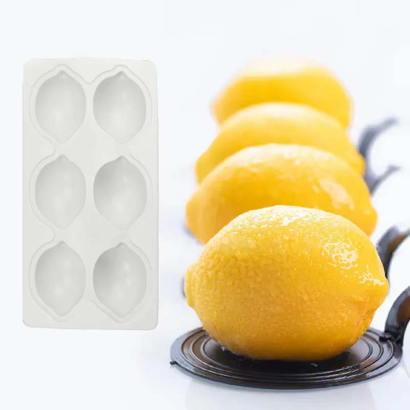 SHENHONG 3D citron conception français Dessert fruits Mousse moules 6 cavités Silicone gâteau moules