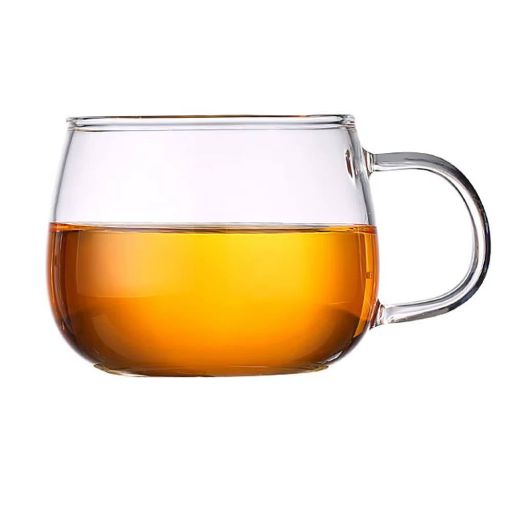 Tasse à thé en verre avec infuseur et couvercle 11oz/350ml tasse à thé en Borosilicate tasse transpa
