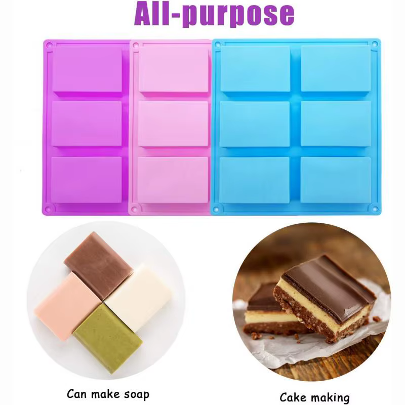 Moules en silicone rectangulaires à 6 grilles, moule à crème glacée, mousse au chocolat bricolage, u