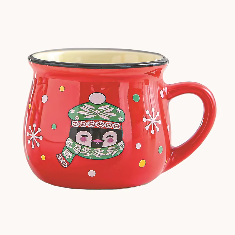 Tasse à Mousse de noël en céramique, tasse de dessin animé du père noël, tasse à café pour le bureau